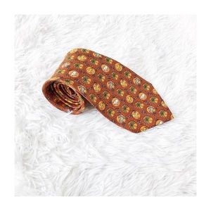 Salvatore Ferragamo Silk Printed Tie Brown Multi